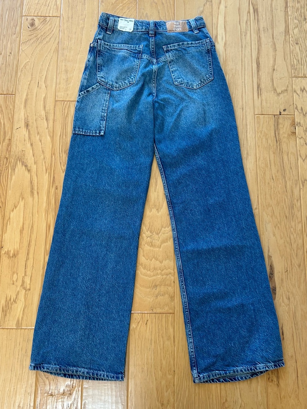 We The Free 31 NWT Tinsley Baggy Denim Blue Jeans High Rise Relaxed Straight - Picture 3 of 7